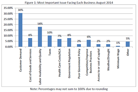 Most Important Issue Facing Business in August 2014