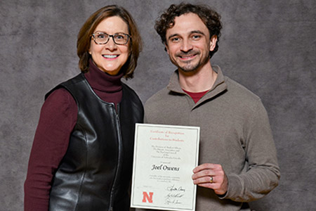 Dr. Joel Owens (right) received the award for the second year in a row.