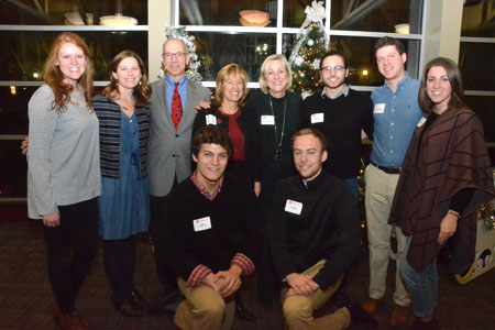 Plowman with faculty and student advisory board members