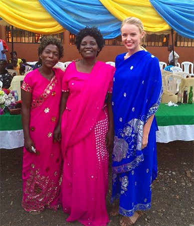 van Waes with Ugandan women