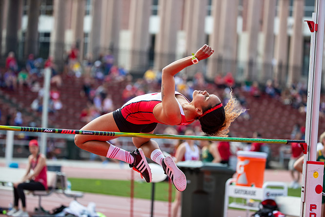 Candice Dominguez competed in the high jump for the Huskers during her time at Nebraska.