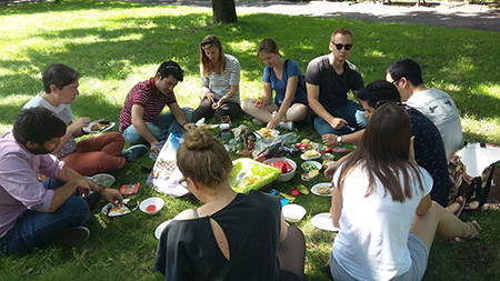 Company picnic in the park.