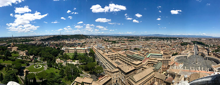 Panoramic view from the top of the Vatican.