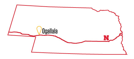 Ogallala, Nebraska, is about 277 miles west of Lincoln
