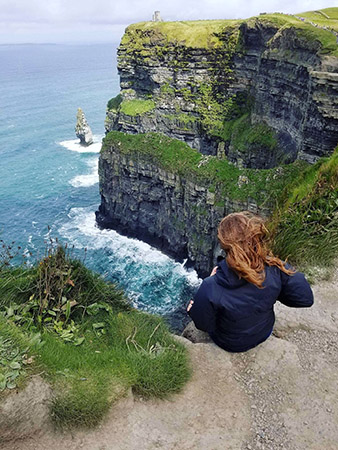 Overwhelmed by the view from the Cliffs of Moher.