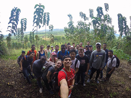 After a semester of preparing their marketing plans, students visited the teak farm they sought to advance.