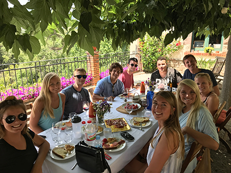 Students enjoying an afternoon at Boquet D'alella, a beautiful local winery.