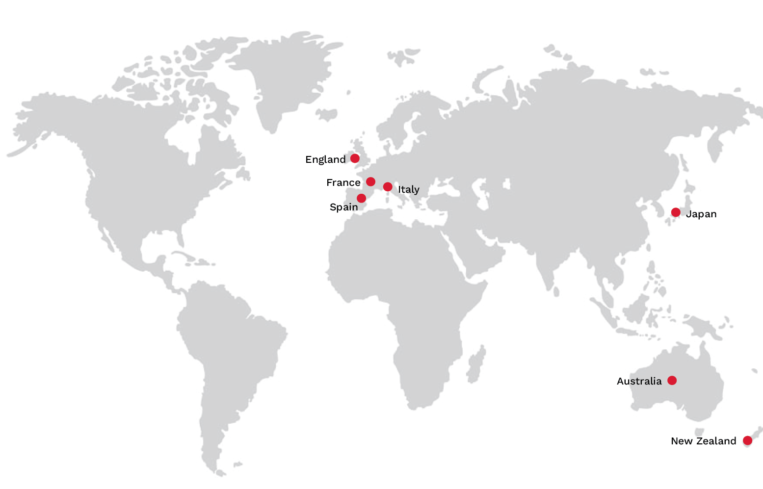 World Map showing all locations of Business Abroad Programs