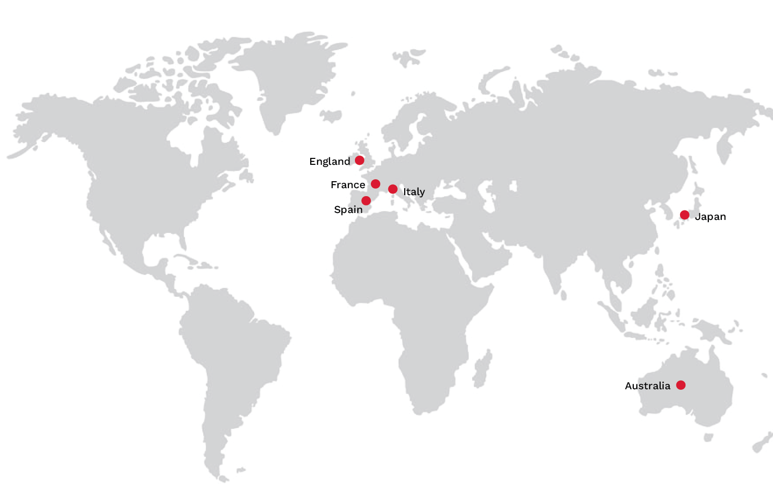 World Map showing all locations of Business Abroad Programs