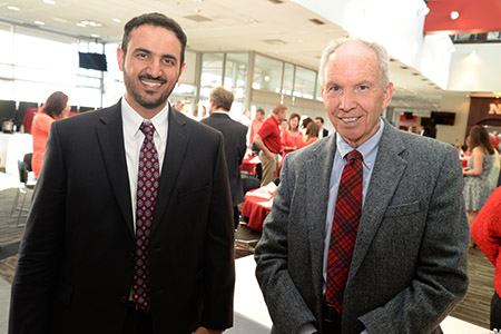 Mohammad Nasser AlMarzouq (left) earned the distinction of being the only Ph.D. recipient from the School of Accountancy this semester. Dr. David Smith (right) was his advisor.