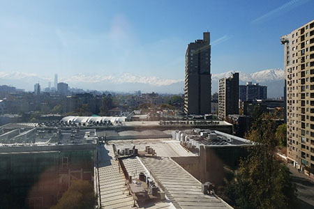 The Andes mountains highlight the view from the classroom.