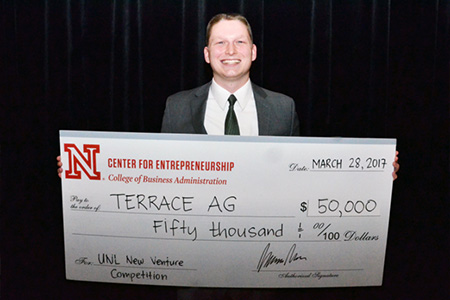 Grant Suddarth took home the $50,000 grand prize to expand his Terrace Ag business project