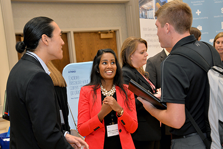 More than 400 students turned out to network with 27 potential employers at 
Meet the Firms.