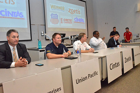 Panelists answer student questions at CBA
