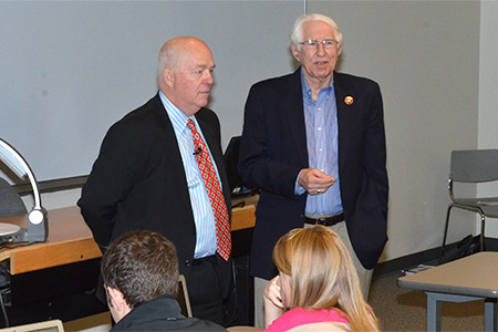 Sellentin (right) in class with Tom Casady former Lincoln police chief