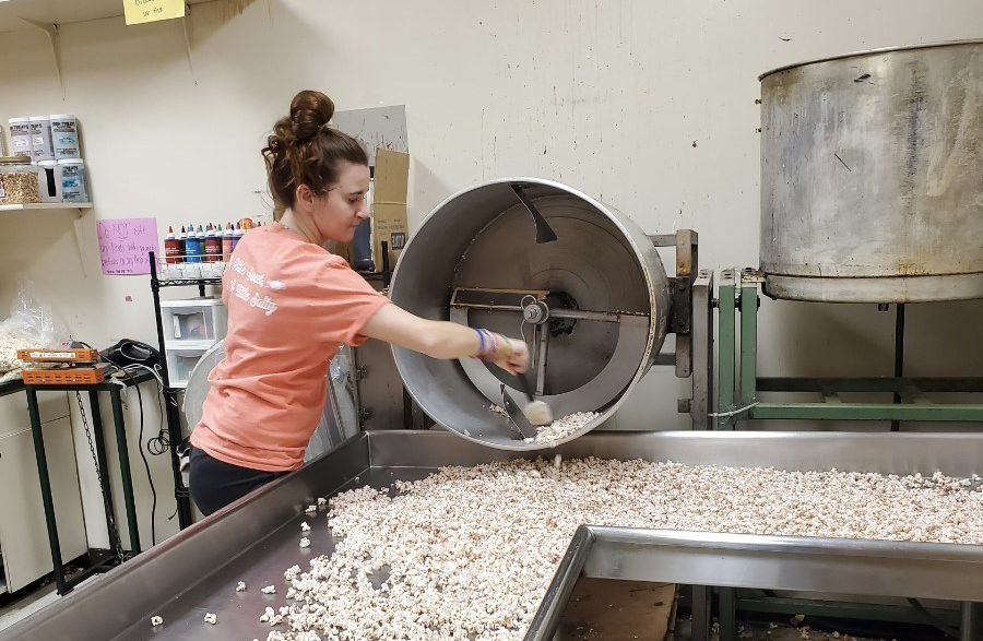 Katie Reisdorff owns Sweet Harvest Popcorn Shoppe in Columbus, Nebraska.