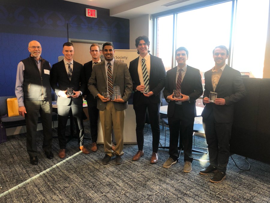 As part of a team of Huskers competing together, Venkatachalam competed and won the CFA Institute Research Challenge sponsored by the CFA Society Nebraska. He assumed the role of a research analyst and was tested on his analytical, valuation, report writing and presentation skills.