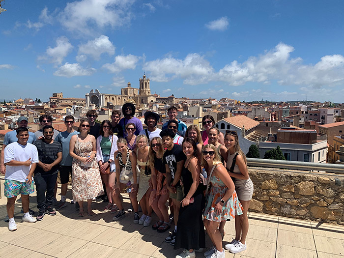 Group of students in spain during a study abroad trip