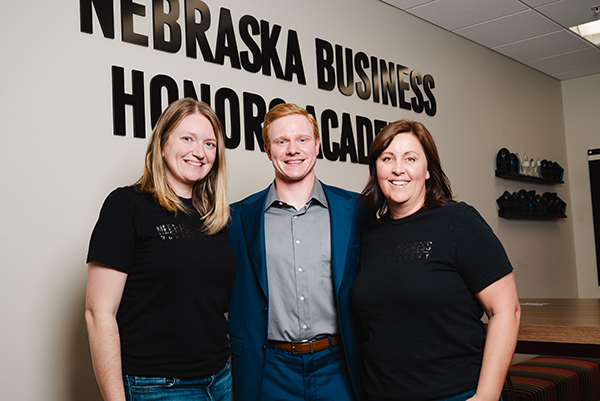 Lockard visited Erin Burnette, director, and Becka Neary-DeLaPorte, assistant director, of the Nebraska Business Honors Academy..