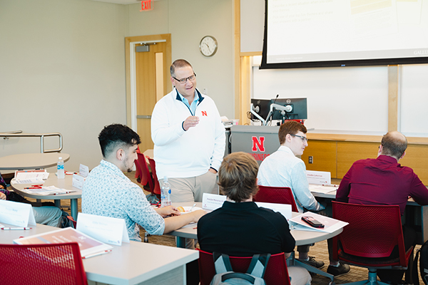 tim hodges teaching a course.