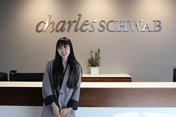 While interning for Charles Schwab this summer, Krupicka won the company's national business case competition in which she pitched how to best serve their clients utilizing AI.