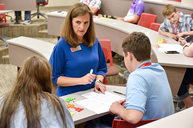 Jill Trucke teaches accounting concepts through hands-on learning in Discover Accounting. 