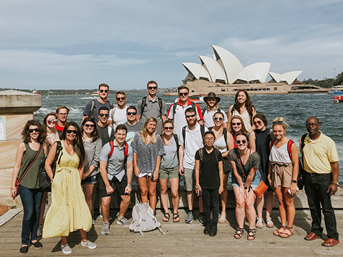 Our whole Nebraska group gathered for a photo in Sydney. 