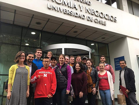 Our Group in Front of Universidad de Chile.