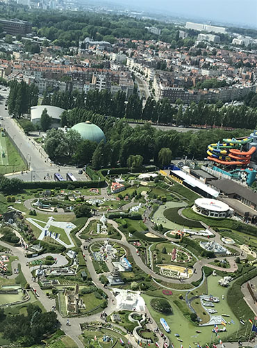 View from the top floor - restuarant area of the Atomium.