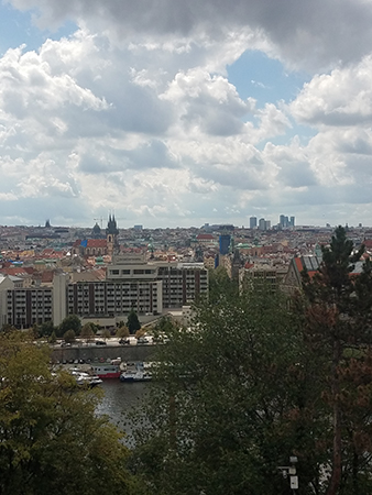 Prague as seen from the Prague Metronome