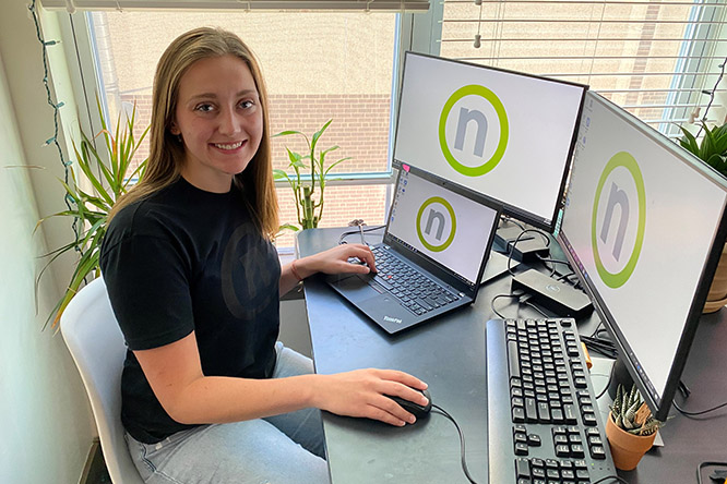 Kist worked remotely in her internship this summer to make connections between Nelnet and local innovative businesses.  