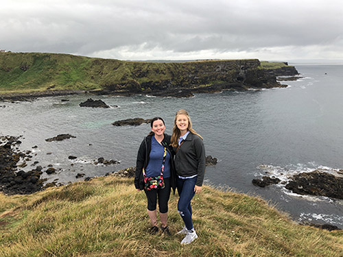 Reagan Scott and friend Whitney on our tour of the Northern Ireland coast. 