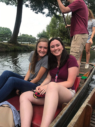 Punting with my friend Katie.