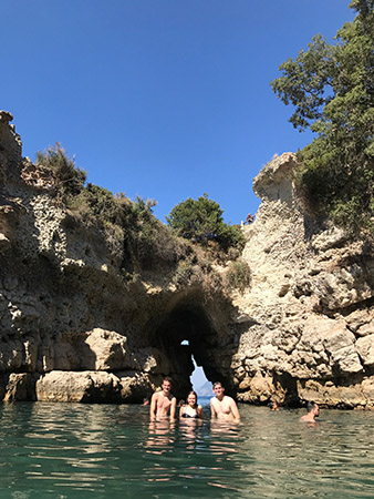 Swimming in a cove in Sorrento.