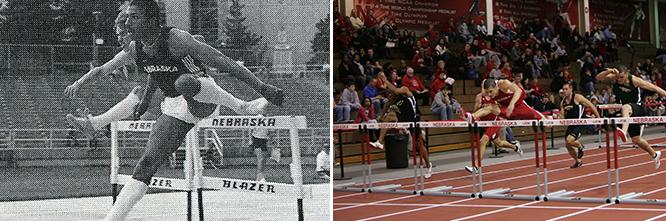 Tyrell Ross followed in his father Edward Ross' footsteps by competing in the hurdles for the Nebraska Track and Field team.