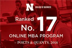 Nebraska Online MBA Ranks No. 17 in the Nation by <em>Poets &amp; Quants</em >