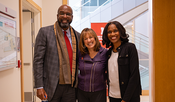 Kathy Farrell with Chancellor Bennet and wife, Temple.