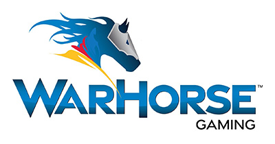 WarHorse Gaming logo featuring a stylized horse head with vibrant blue, red, and yellow accents.