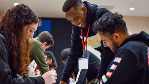 students competing in a student challenge