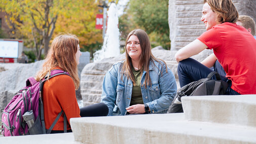 Students talking together