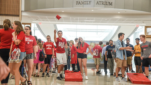 Students enjoying the Back to School Bash
