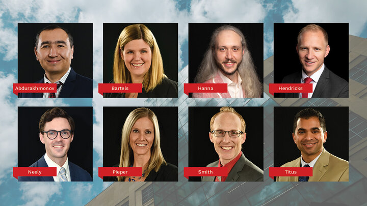 Mirzo Abdurakhmonov, Amy Bartels, Andrew Hanna, Jon Hendricks, Brett Neely, Jenna Pieper, Troy Smith and Anand Titus.