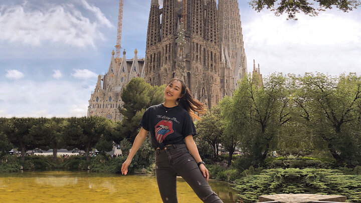 Jessica Ha, ’21, visited Basilica de la Sagada Familia in Barcelona, Spain, while studying and interning in the city in 2019.
