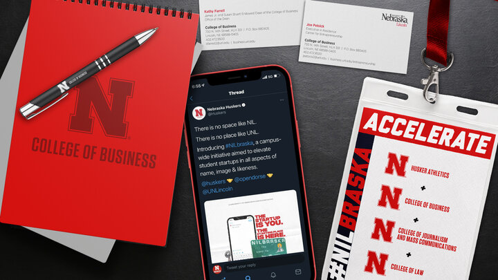 The College of Business collaborated with Nebraska Athletics and colleagues across campus to offer Accelerate, one part of #NILbraska. Created to help student-athlete’s maximize their Name, Image and Likeness (NIL) potential, Accelerate features business, entrepreneurial and strengths-based education, coaching and advising, along with interdisciplinary offerings created through campus partnerships.