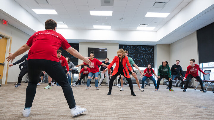 Students in an improv class