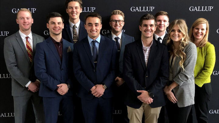Eight College of Business students attended Gallup’s inaugural Consultative Sales Competition at the Omaha Riverfront office.
