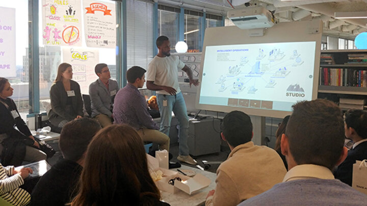  While at Accenture, students gained an inside look at how the digital hub of Accenture operates.