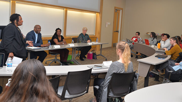 Dr. Gwendolyn Combs teaches the Managing Diversity in Organizations class which she created at the College of Business.
