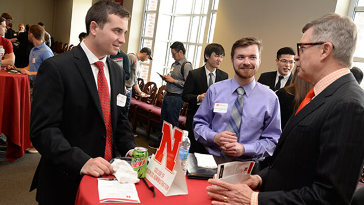 Students speaking to panelists