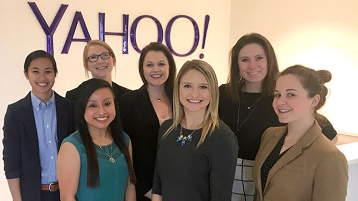 Back row (left to right): Jessica Nguyen, Kristen Fellhoelter, Abby Westfall, Connor Meuret; front row: Virginia Sebastian, Sophie Podhaisky and Madeline Erker.